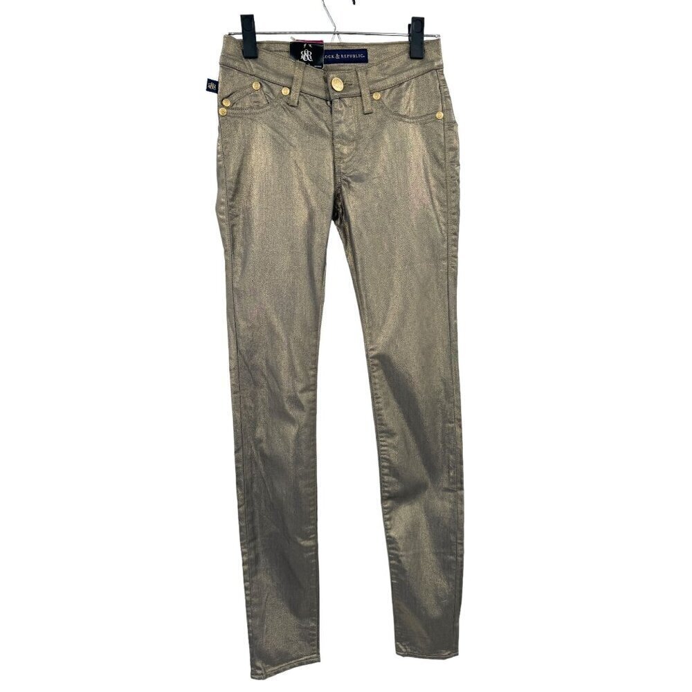 Rock & Republic Metallic Skinny Jeans NWT